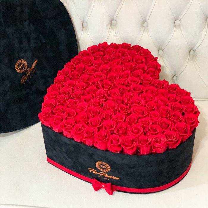 101 Preserved Roses Heart Box